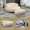 CAVINAS Faux Fur Bean Bag Chair with Ottoman,Lazy Floor Sofa Chair with High Resilience Memory Foam,Cozy Lounge Chair for Living Room - 4 of 4