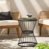 XIYUYEU Modern Hourglass Outdoor Patio Side Table, Outdoor Accent Tables with Open Cage Design, Modern Outdoor End Table for Patio - 3 of 4