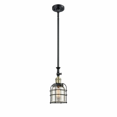 Bell Cage - 1 Light Stem Hung Tiltable Mini Pendant In Traditional Style-13 Inches Tall and 6 Inches Wide