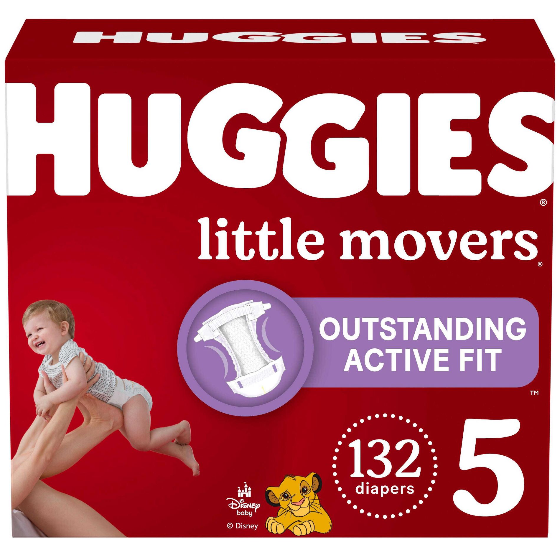 Huggies Little Movers Active Fit Diapers  - Size 5 - 132ct