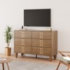 6 Drawer Dresser with Vintage Pattern Design, Modern Chest Dresser with Deep Drawers for Bedroom, Living Room, Entryway-Walnut & Gold - 3 of 4