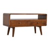 35.40" Solid Wood TV Stand Contemporary Media Unit with Two Drawers, Large Open Slot and Nordic Style Legs for Living Room and Bedroom - 3 of 4