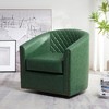 KINWELL 29" Wide Tufted PU Leather Swivel Barrel Chair - 4 of 4