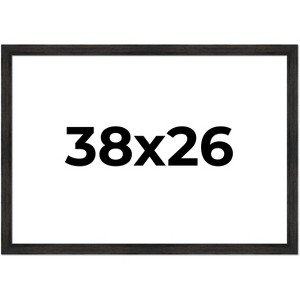 PosterPalooza | 38x26 Wide Barnwood Picture Frame, UV Acrylic, 6 Finishes - Grey, Brown, White, and Black - 1 of 4