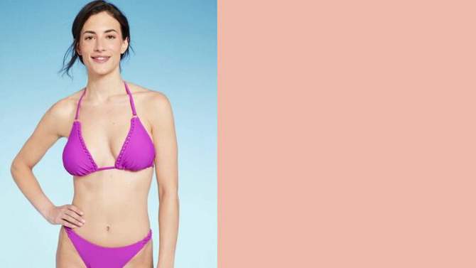 Women's Macramé Detail Halter Triangle Bikini Top - Shade & Shore™, 2 of 7, play video