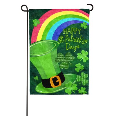 St. Patrick's Day Hat Garden Burlap Flag