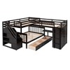Grungis Twin Over Full L-Shaped Loft Bed with 3 Drawers and Portable Desk,Bunk Bed with Ladder and Wardrobe,Loft and Bunk Bed for Bedroom - 4 of 4