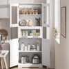67" Freestanding Storage Cabinet - Glass Door Pantry with Adjustable Shelves for Kitchen/Laundry Room/Home Office - 4 of 4