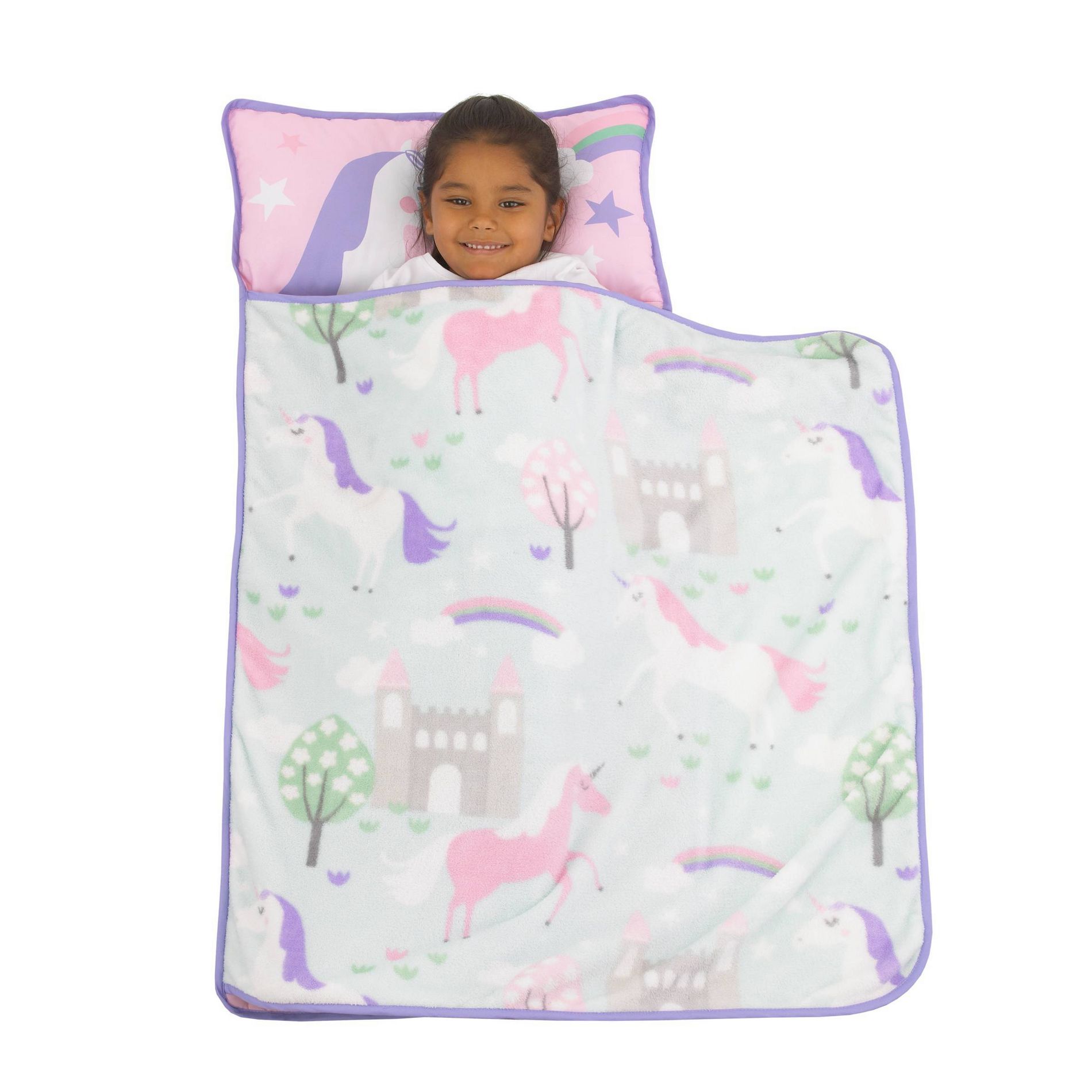 Toddler Everything Kids' Unicorn Nap Mat with Pillow and Blanket: NoJo Pink Lounge Pad, Preschool Sleep Mat, Machine Washable