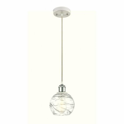 Athens Deco Swirl - 1 Light Cord Hung Mini Pendant In Industrial Style-8 Inches Tall and 6 Inches Wide