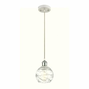 Athens Deco Swirl - 1 Light Cord Hung Mini Pendant In Industrial Style-8 Inches Tall and 6 Inches Wide - 1 of 1