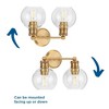 Progress Lighting Hansford 2-Light Bath Light Vintage Brass with Clear Globe Glass Shade - image 4 of 4