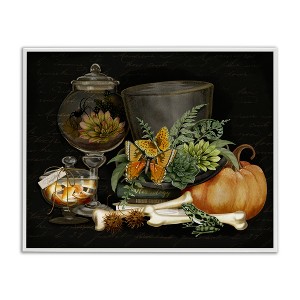 Stupell Industries Dark Academia Bookstack & Motif Framed Giclee Art - 1 of 4