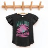The Juniper Shop Retro Malibu Palm Tree Flutter Sleeve Tee - 5/6T - Black - 3 of 4