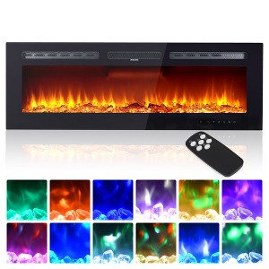 CuisinSmart 50 Inch Electric Fireplace Wall Mounted, Recessed Electric Fireplace with Remote Control, 12 Flame Color&Low Noise&Touch Screen - 1 of 4