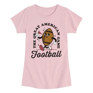 Girls' - Instant Message - Vintage Football Mascot Fitted Short Sleeve Graphic T-Shirt - 1 of 4