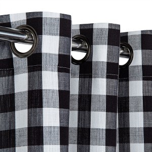Buffalo Check Textured Grommet Window Curtain Pair, 2 Panels - 1 of 4