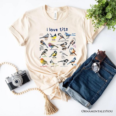 Whimsical Bird Tit T-Shirt, Funny Birdwatcher Tee Gift for Birder| OrnamentallyYou