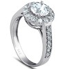 Pompeii3 2 Ct Diamond & Moissanite Halo Engagement Ring 14k White Gold - 2 of 4