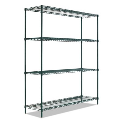 Alera BA Plus Wire Shelving Kit 4 Shelves 72" x 24" x 72" Black Anthracite+ SW207224BA