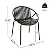 SKRAN Set of 2 Patio Dining Chairs, Stackable Chairs with Breathable Design Modern Simple Art Style,Metal Legs and Plastic Backrest - 3 of 4