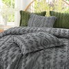 Amelie Home Textured Boho Comforter Set, Soft Lightweight Bedding with Rustic Diamond Design - 3 of 4