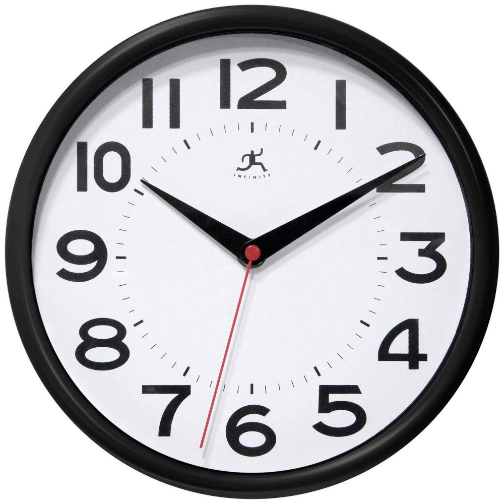 Photos - Wall Clock 9" Metro Wall Mirror Black - Infinity Instruments