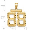 Black Bow Jewelry 14k Yellow Gold, Varsity Collection, Large D/C Pendant Number 88 - 2 of 3