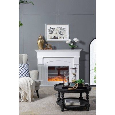 Glam Crystal Mirror Framed Floral Canvas Wall Art