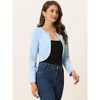 INSPIRE CHIC Women's Solid Open Front Curved Hem Stretchy Fabric Crop Bolero Shrug - 3 of 4