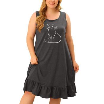 Agnes Orinda Women's Plus Size Sleeveless Comfy Lovely Tank Nightgown