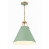 Crystorama Lighting Xavier 3 - Light Pendant in  Vibrant Gold/Green - 3 of 4