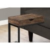 Monarch Specialties Accent Table C-Shaped End Side Snack Storage Drawer Living Room Bedroom Metal Laminate Brown Black Contemporary Modern - 2 of 4