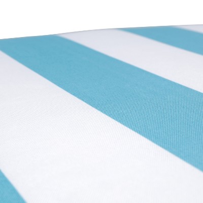 Aqua and White Cabana Stripe Outdoor Throw Pillow Set