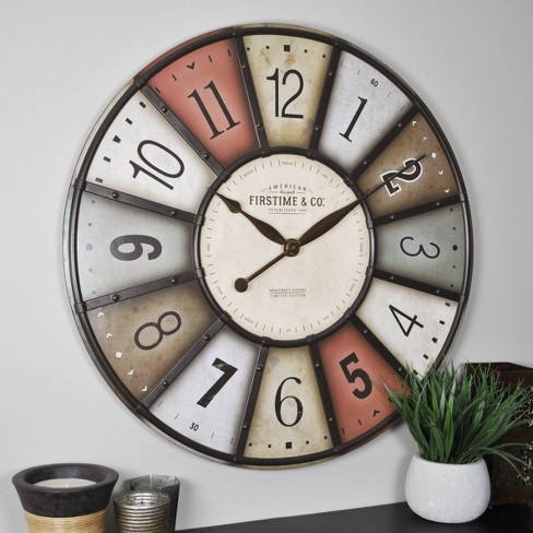 27" Color Motif Farmhouse Wall Clock Red/yellow - Firstime & Co. : Target