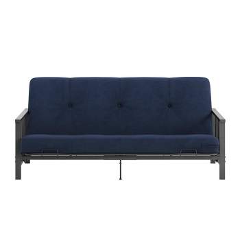 Full Anders Metal Arm Futon with 6" Poly Knit Mattress - Room & Joy