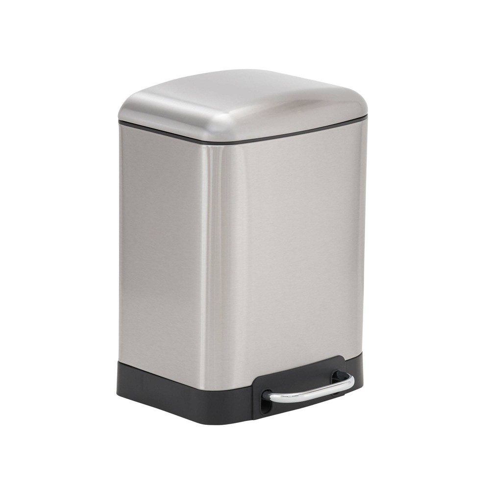 Household Essentials 6L Rectangle Design Trend Step Trash Can Stainless Steel
