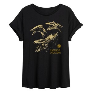 Women's - House Of The Dragon - House of The Dragon Grid Oversized Graphic T-Shirt - 1 of 4