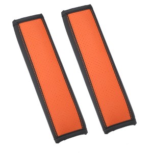 Unique Bargains Universal Seat Belt Shoulder Pad Car Safety Strap Covers Neck Mat for Comfortable Driving Faux Leather Hole 9.65"x2.56" 2 Pcs - 1 of 4