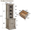 SinCiDo Storage Bookcase, 72" Tall Farmhouse Upright Bookcase w/ 4 Layer Open Adjustable Bookshelves & 2 Drawers, Adjustable File Rack, Home or Office - 3 of 4