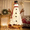 Whisen 4FT Snowman-Shaped Artificial Christmas Tree with 100 LED Lights and 380 Hinged Branches - White - 2 of 4