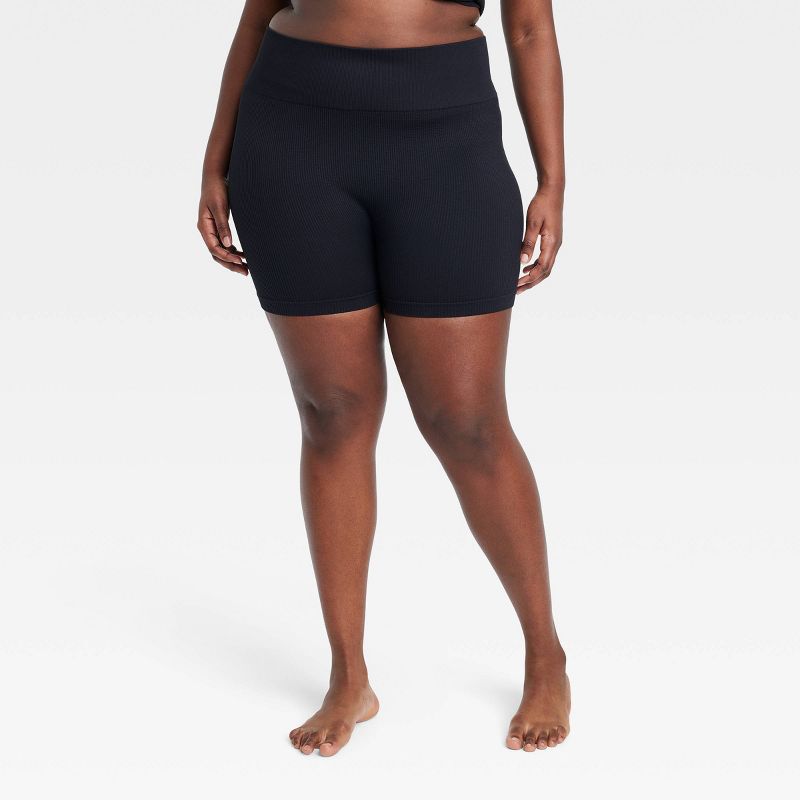 Women's Seamless Ribbed Bike Shorts - Colsie™, 2 of 10