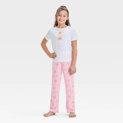 Girls' 3pc 'Bread' Printed Short Sleeve Pajama Set - Cat & Jack™ Pink/Yellow XXL