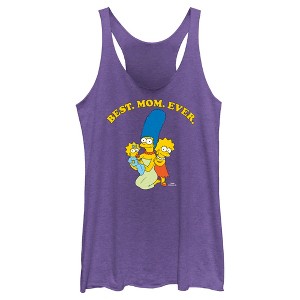 Women's The Simpsons Marge Best Mom Ever Racerback Tank Top - 1 of 4