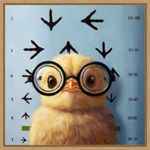 Amanti Art 22"x22" Four Eyes Chick II by Lucia Heffernan Framed Canvas Wall Art - 1 of 4