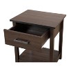 HomeStock Wenge Nightstand 24x20x19 Sleek Compact Bedside Table with Rich Modern Finish, Durable Build and Stylish Bedroom Storage - 4 of 4
