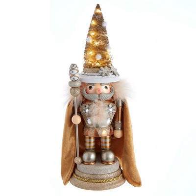 Kurt Adler 17-Inch Hollywood Battery-Operated LED Golden Forest Chubby Nutcracker