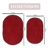 Double Ruffle Collection Bathroom Rugs Set, Washable Rug, Extra Soft and Absorbent bath Rug, Kitchen Mat, Bath Mat Set,Non-Slip, 2 Pcs Set(M+L), Red - 3 of 4