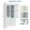 ZACHVO Freestanding Metal Storage Cabinet with Acrylic Glass Doors, 2 Drawers, Adjustable Shelves, Feet, White - 3 of 4
