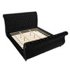 Roundhill Furniture Evora Velvet Upholstered Crystal Button Tufted Sleigh Bed, Black - 4 of 4